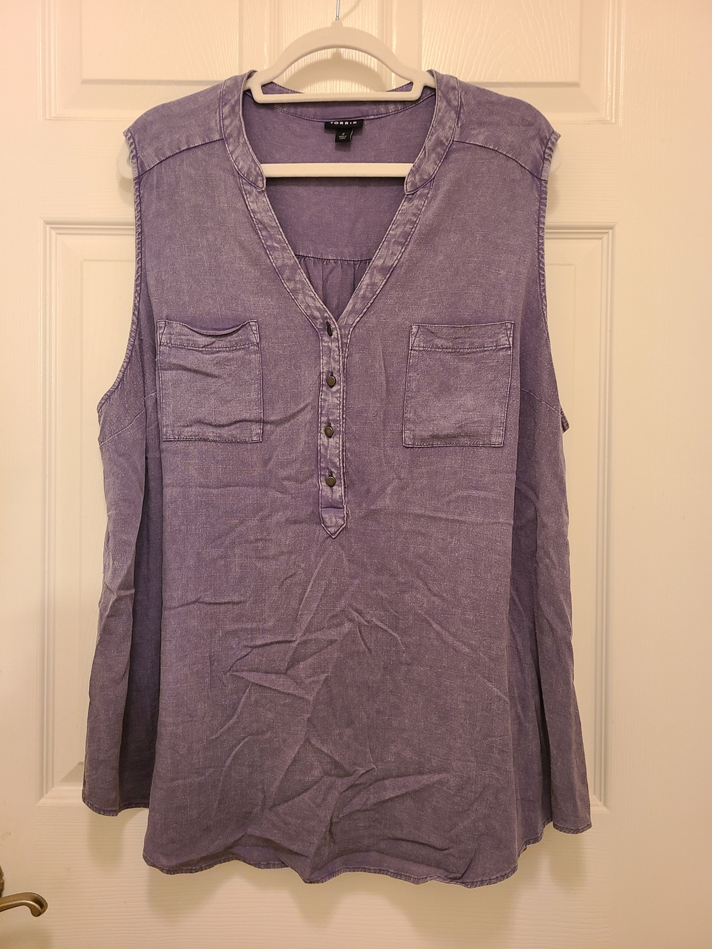 torrid Lavender Sleeveless Henley Tunic